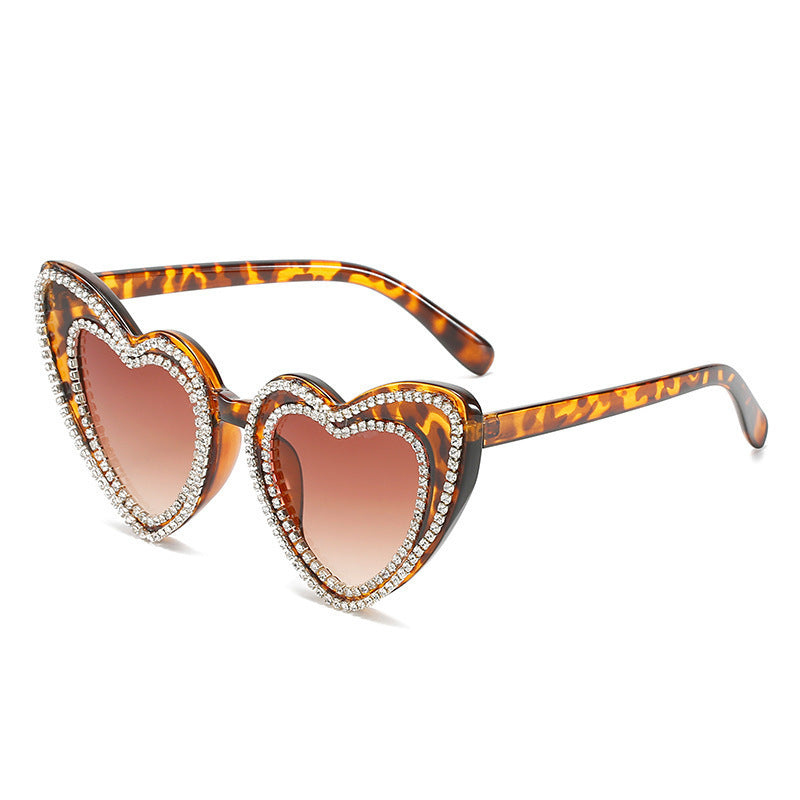 Rhinestone-beschmückte herzförmige Sonnenbrille Brehn