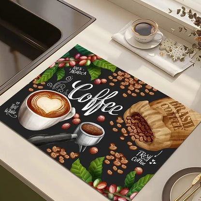 Kaffeethemen dekorative Küchenmatte