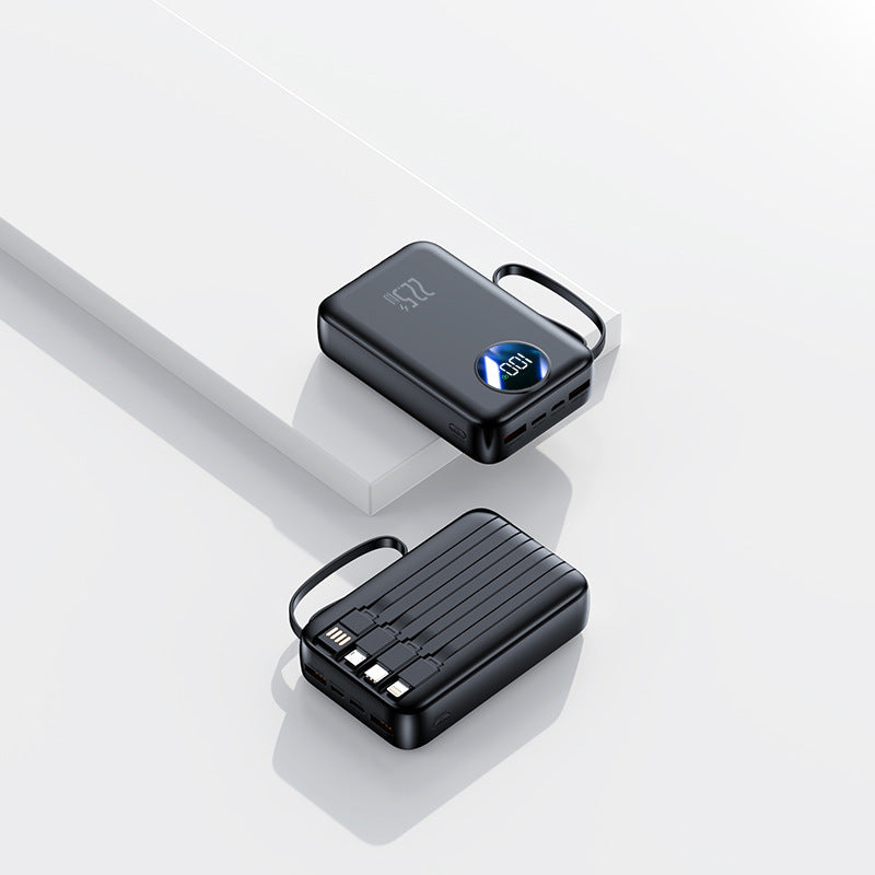 Tragbare Powerbank mit integrierter digitaler Kapazitätsanzeige und flexiblem Kabelmanagement Brehn