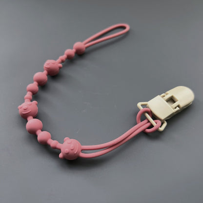 Silikonperlen Schnullerkette mit Sicherheitsverschluss