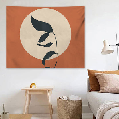Wandteppich mit abstraktem botanischem Print und leichtem Polyesterstoff Brehn