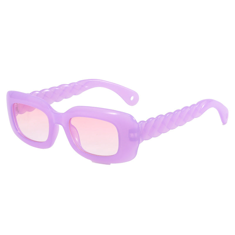 Damen modische quadratische Sonnenbrille mit einzigartigem gedrehten Bügeldesign Brehn