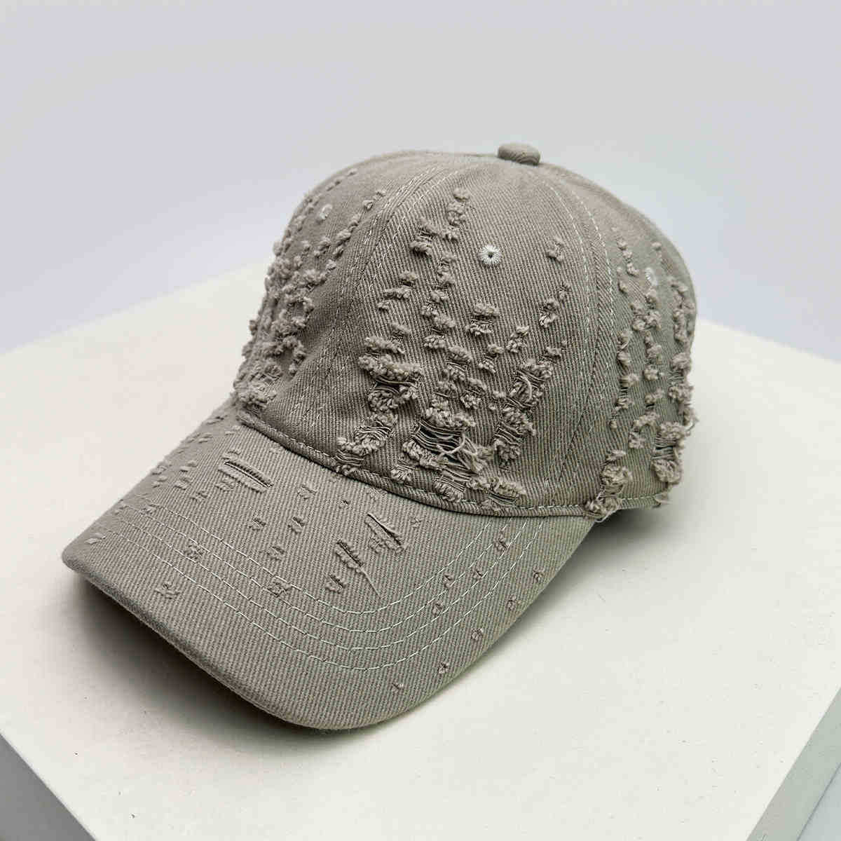 Damen Distressed Texturiertes Baseball Cap Brehn
