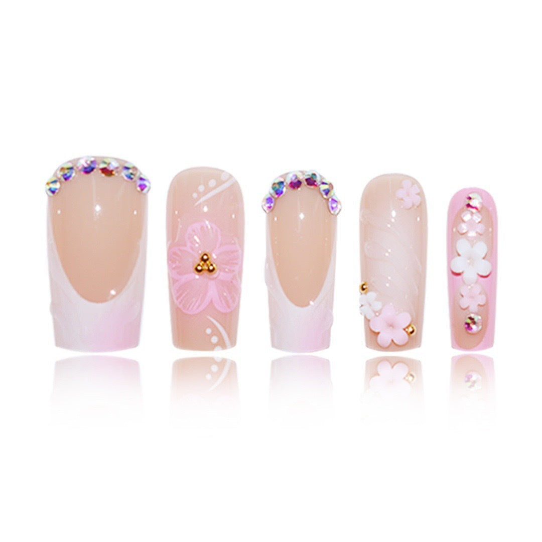 Dekorative Blumige Acryl-Nagelverzierungen Brehn