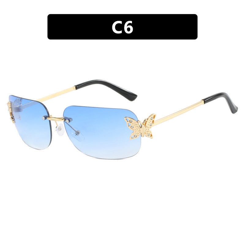 Damen modische Sonnenbrille mit filigranem Schmetterlingsdesign und schützenden Gläsern Brehn