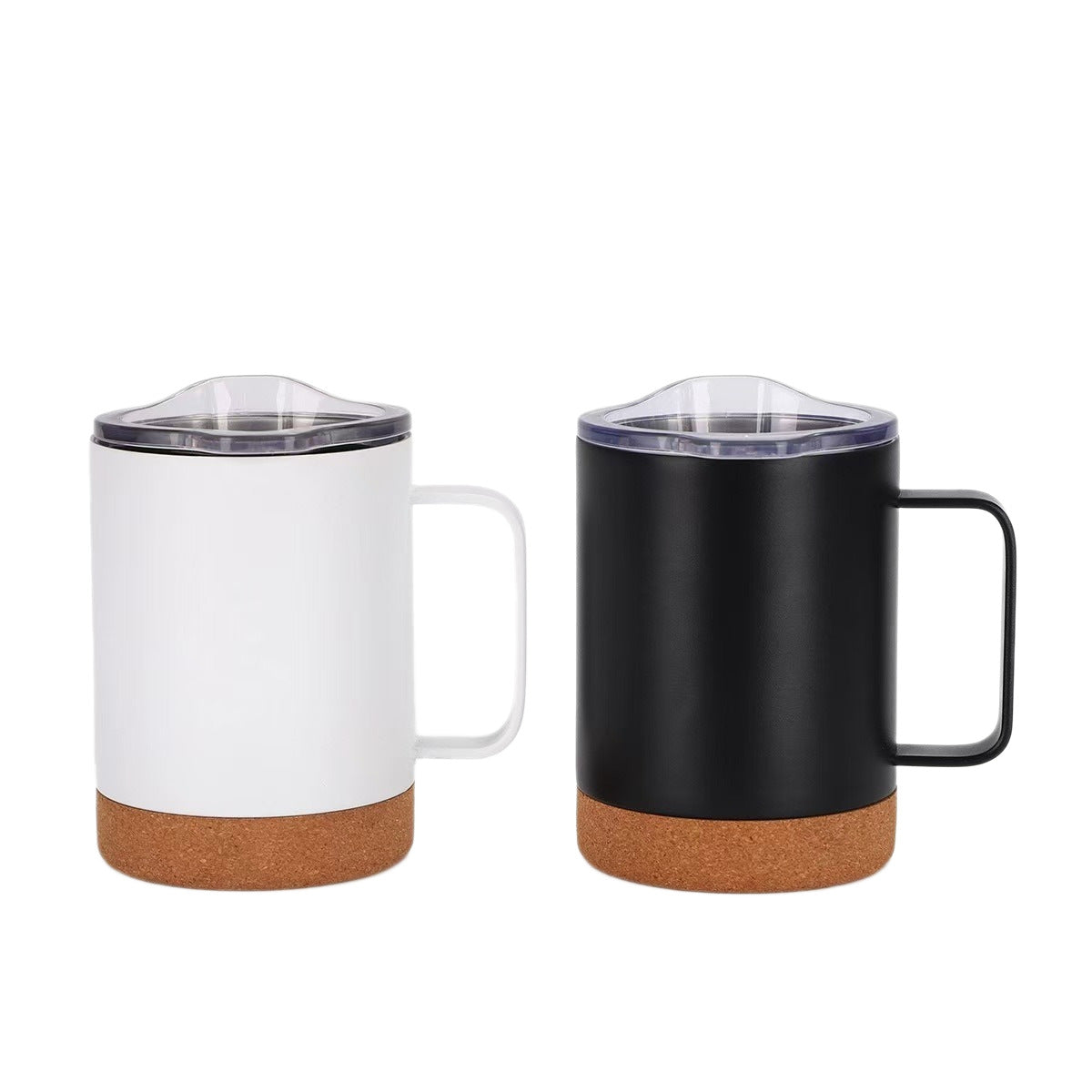 Damen eleganter Kaffeebecher mit Korkboden und durchsichtigen Deckel Brehn