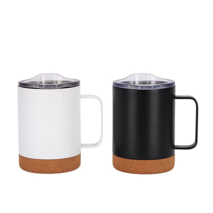 Damen eleganter Kaffeebecher mit Korkboden und durchsichtigen Deckel Brehn