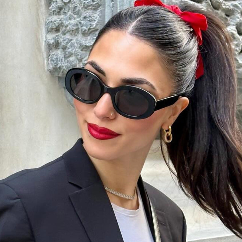 Damen runde Sonnenbrille mit elegantem Kunststoffrahmen und UV-Schutz Brehn