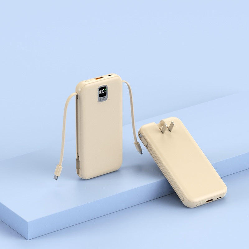 Tragbare Powerbank mit integriertem Ladekabel und LED-Display Brehn