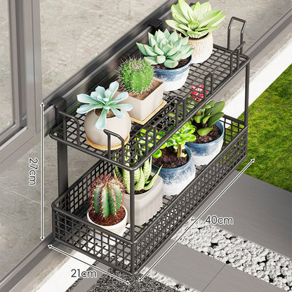 Clamp-On Balkon Geländer Pflanzkorb mit Metallgitter-Reservoir