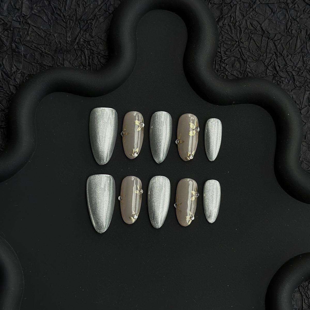 Dekorativer Glamour Press-On Nagelset