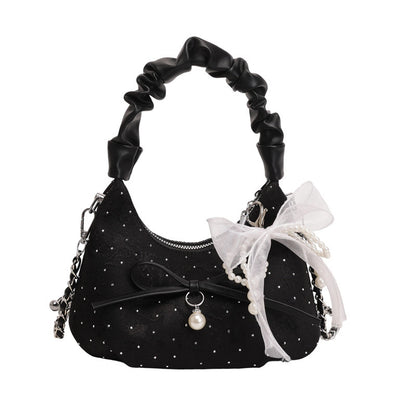 Elegante Schultertasche mit Schleifenverzierung