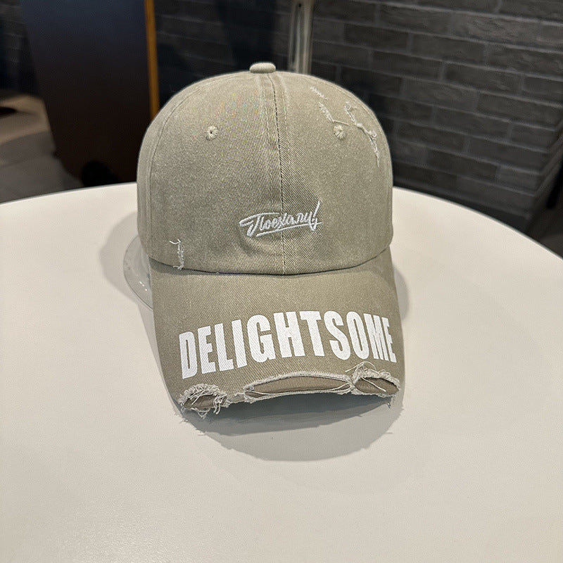 Verblassene Denim Graphic Baseballmütze