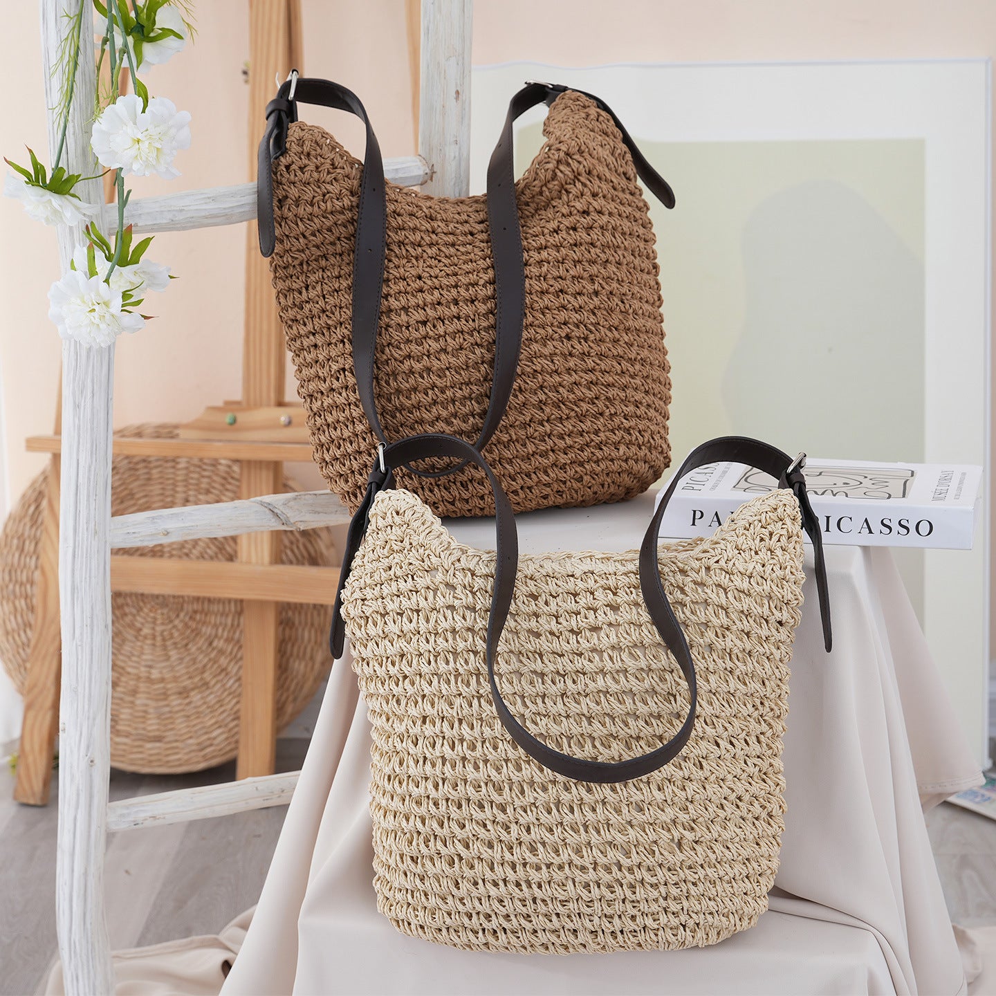 Handgefertigte Strohtasche Brehn