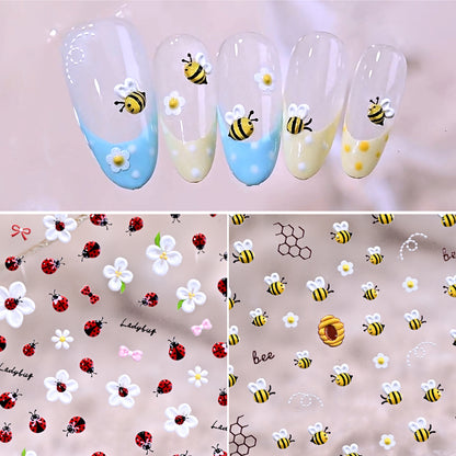 Bienen-Themen Nagel Art Sticker Set