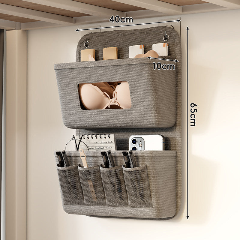 Nachttisch Hängender Mehrfach-Taschen Stoff Organizer für Unterwäsche Telefon und Zubehör