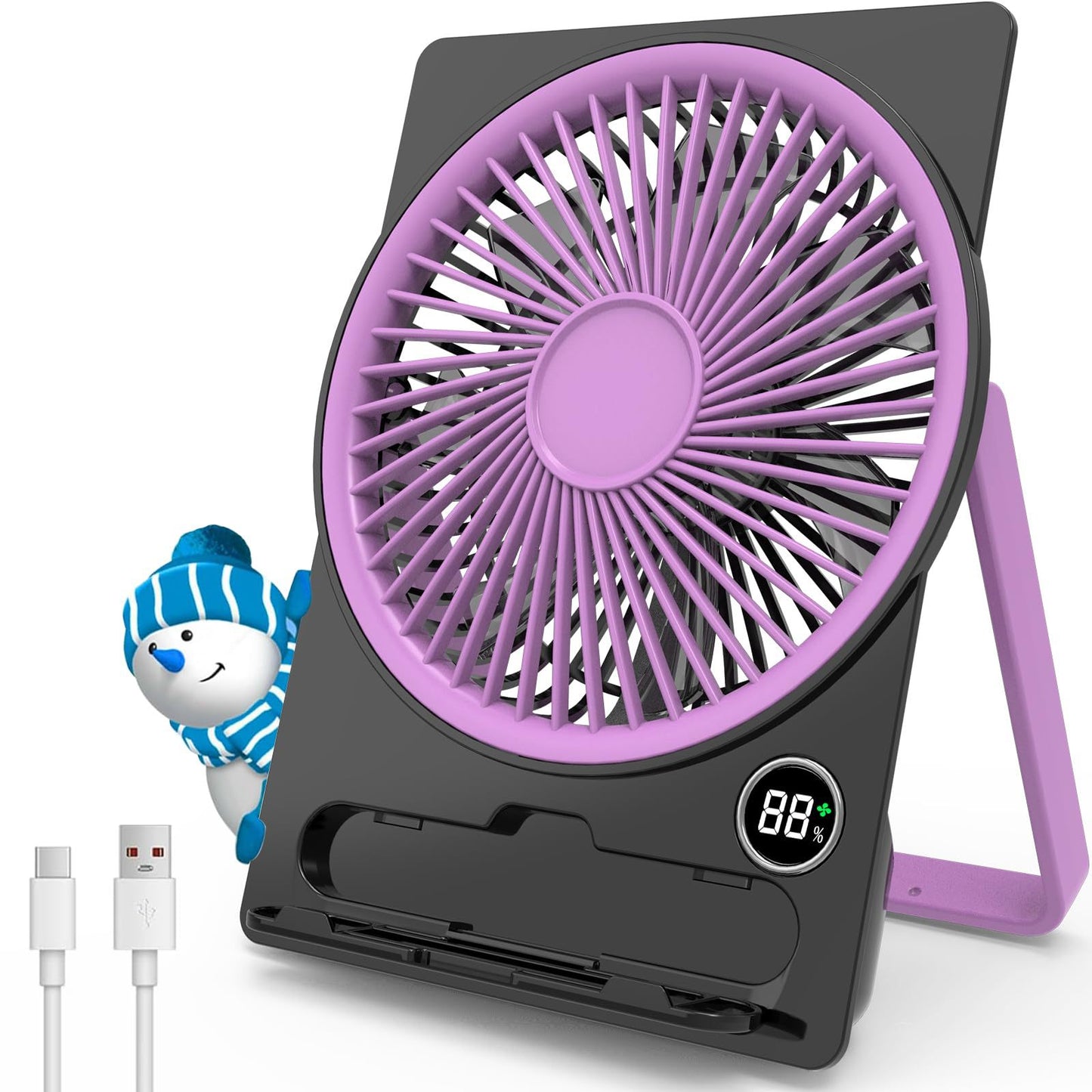 Unisex Tragbarer USB Ventilator mit flexibler Neigung Brehn