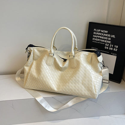 Handgefertigte Reisetasche Aus Geflochtenem Leder Brehn