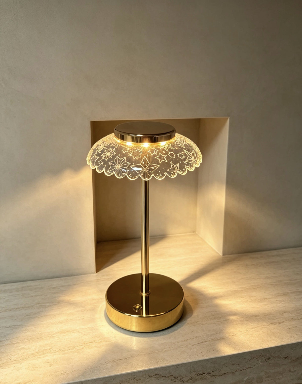 Künstlerische Glastischlampe
