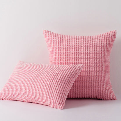 Plüsch Waffelraster Chenille Sofa Akzent Kissen Duo mit abnehmbaren Reißverschlussbezügen