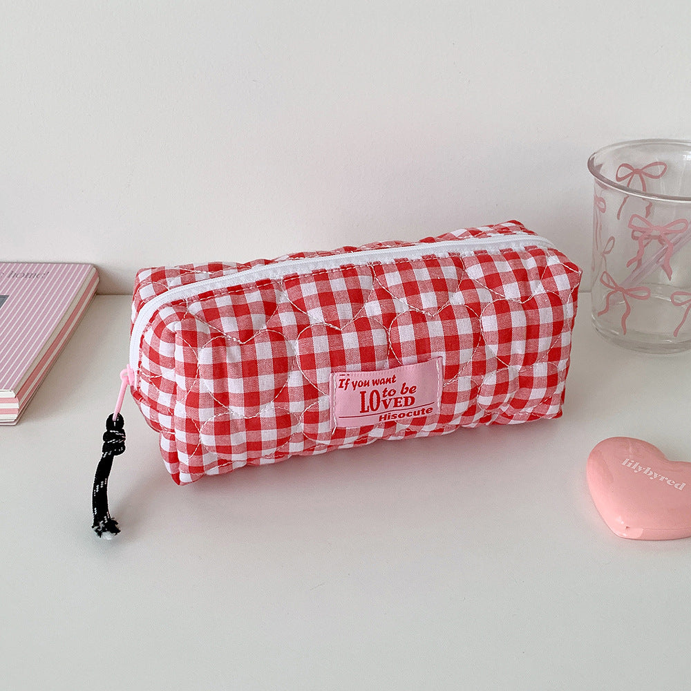 Gepatchtes Gingham Stiftetui Brehn
