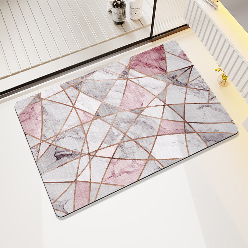 Abstraktes Geometrisches Muster Badteppich Brehn