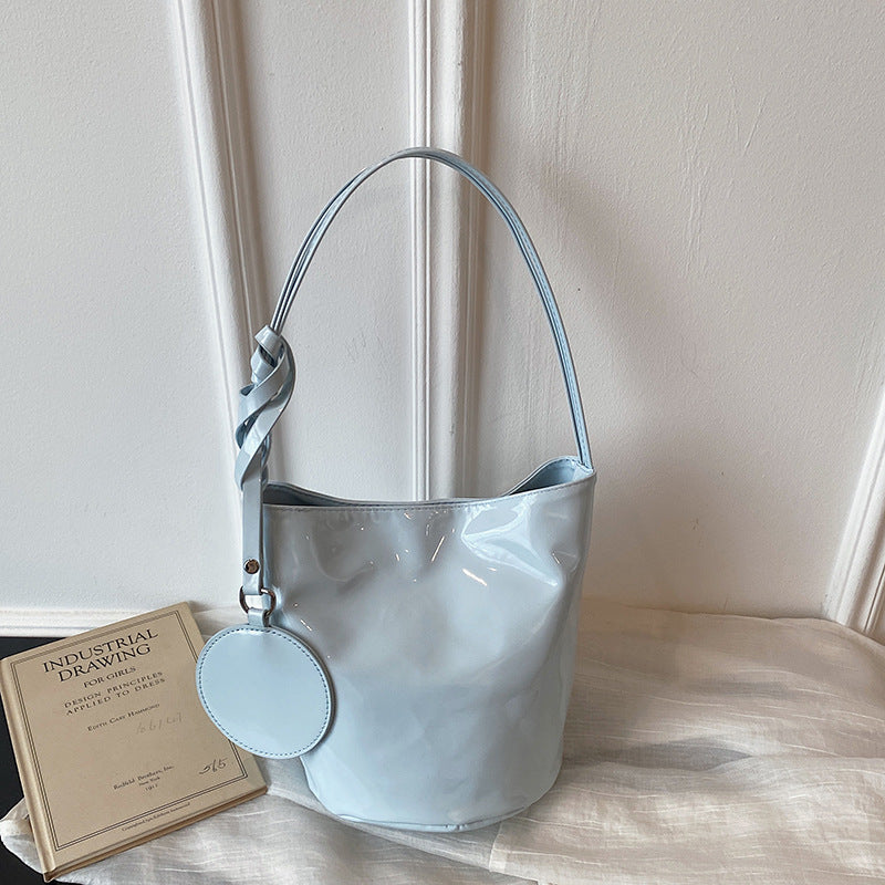 WoChic Patente Leder Eimer Tasche Brehn