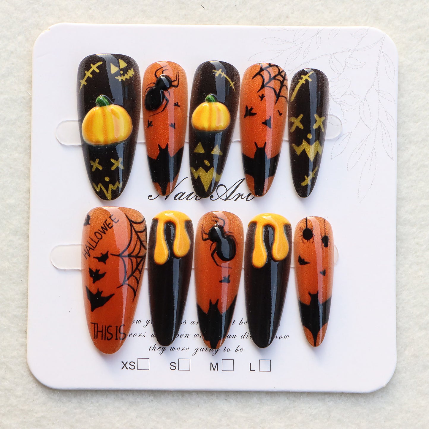 Thematische Halloween Press-On Nägel Brehn