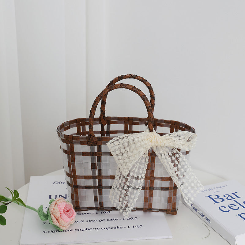 Damen Florale Korbtasche mit Spitze Brehn