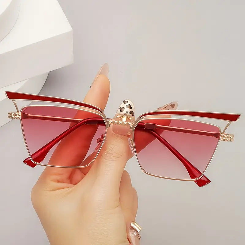 Damen quadratische Designer-Brille mit filigranem Metallrahmen Brehn