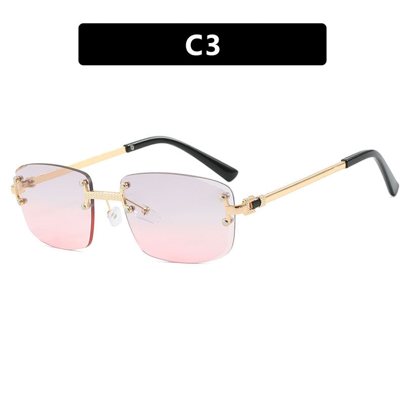 Damen elegante quadratische Sonnenbrille mit transparenten Gläsern und hochwertigem Metallrahmen Brehn