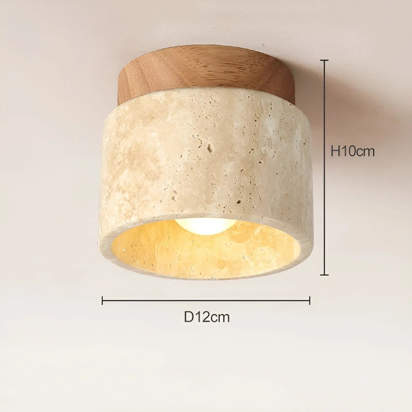 Rustikale Travertin Deckenlampe - TravaGlow | Brehn