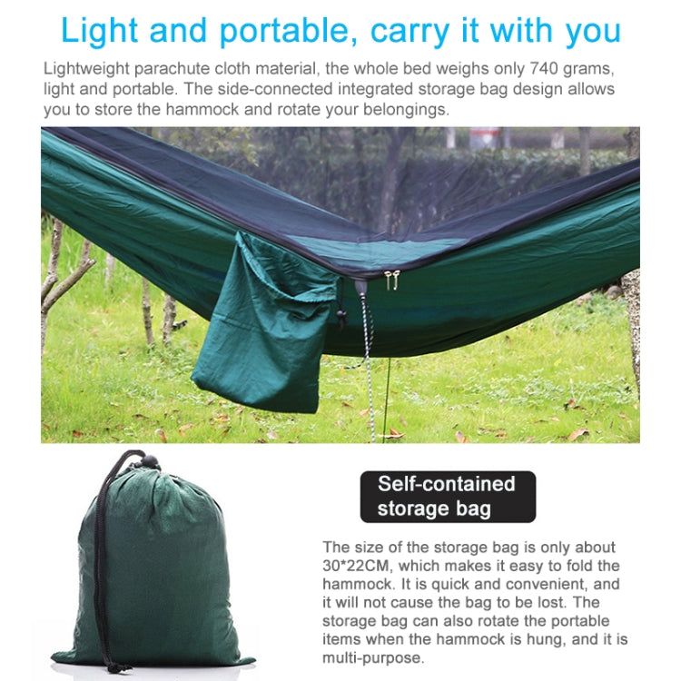 Brehn | Tragbare Outdoor-Hängematte mit Moskitonetzen (Armeegrün)