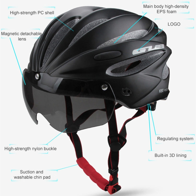 Brehn | GUB K80 Plus Fahrradhelm mit Visier und Brille (Schwarz)