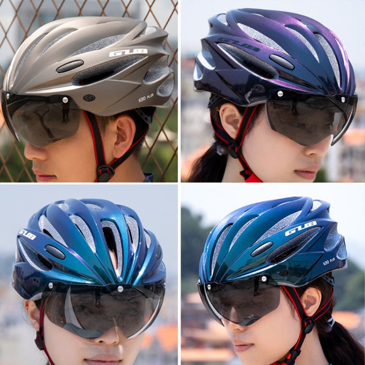 Brehn | GUB K80 Plus Fahrradhelm mit Visier und Brille (Schwarz)