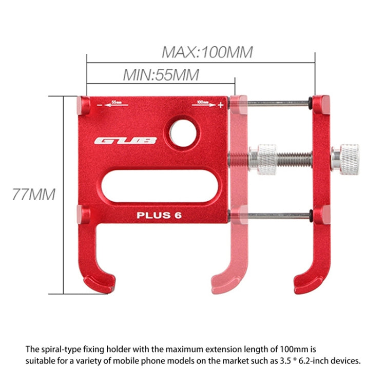 GUB Plus 6 Handyhalterung für MTB-Fahrräder aus Aluminiumlegierung (Schwarz)
