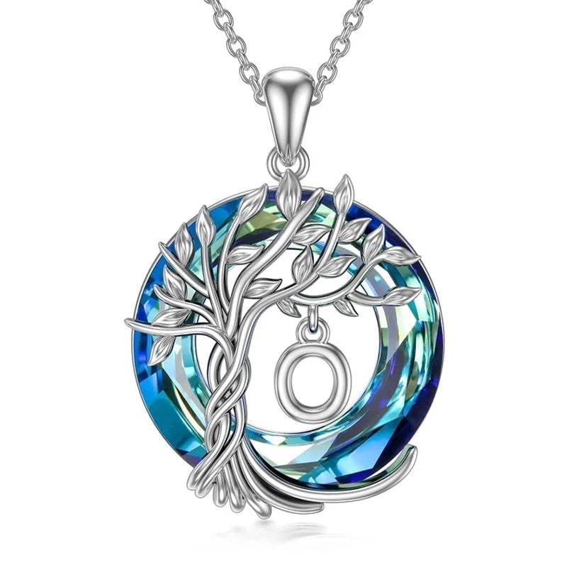 Lebensbaum-Kristallanhänger-Halskette