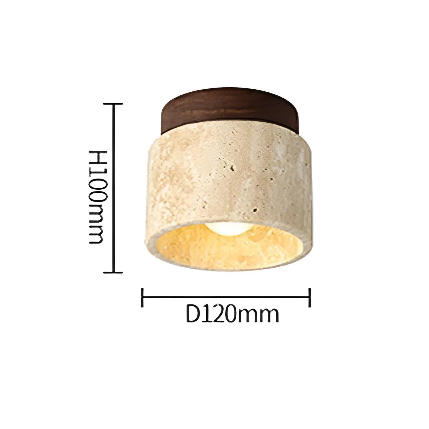Rustikale Travertin Deckenlampe - TravaGlow | Brehn
