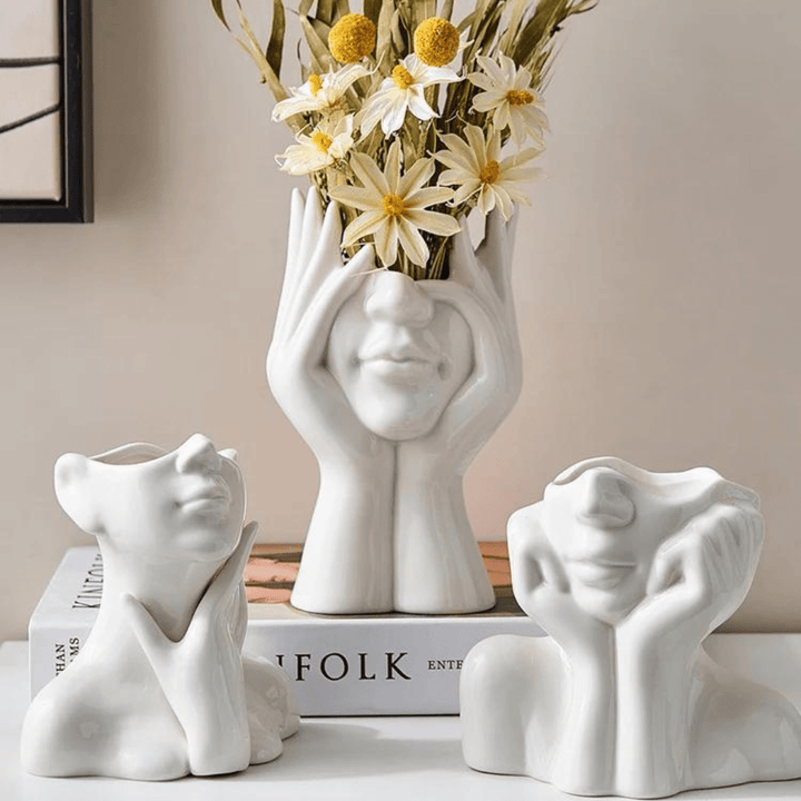 Einzigartige und Moderne Keramikvase, Dekorative Blumenvase für Wohnzimmer und Büro" | Brehn
