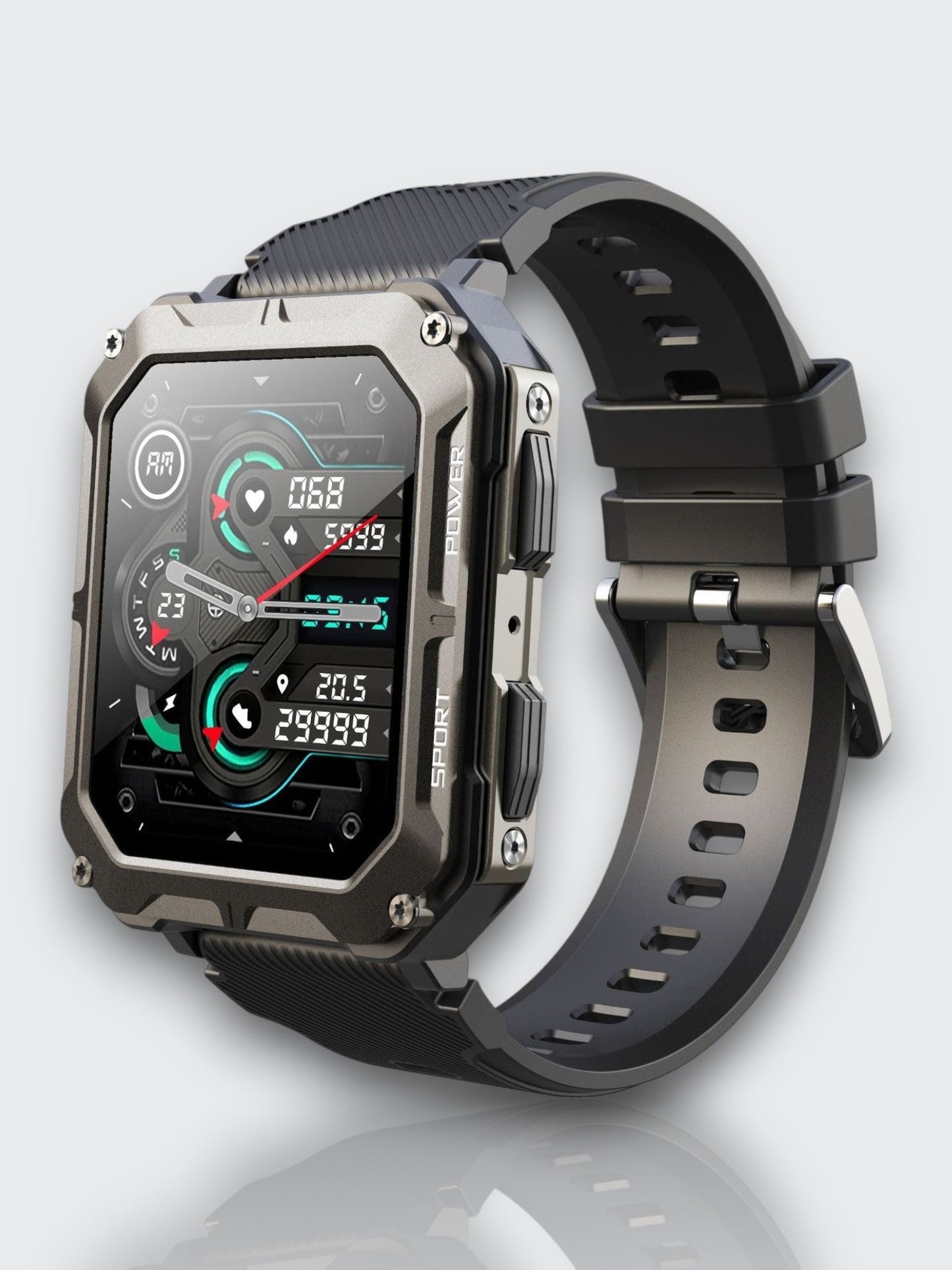 Unzerstörbare Smartwatch mit Herzfrequenzmesser und 14 Tagen Akkulaufzeit – Wasserdicht und Stoßfest für aktive Profis | Brehn