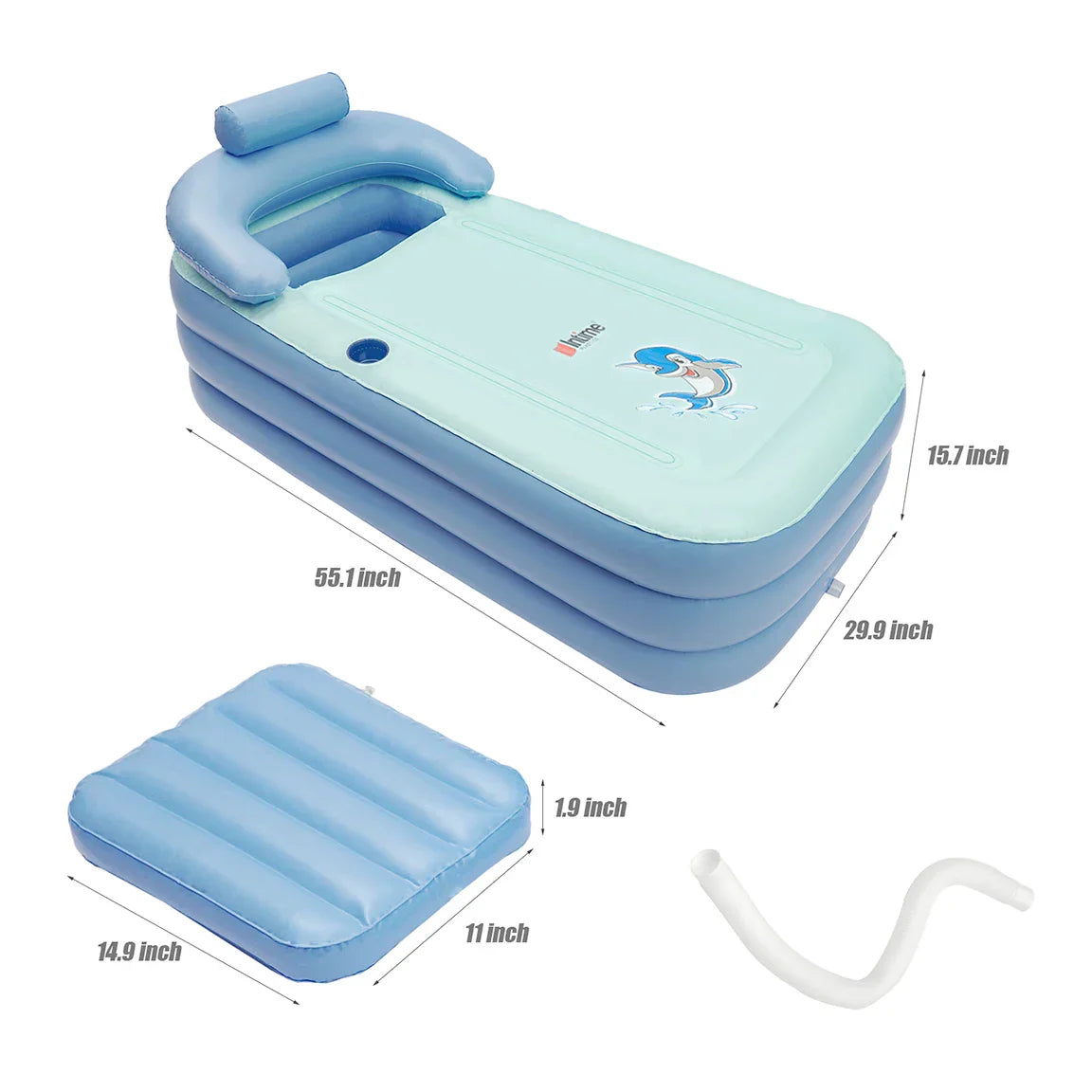 Aufblasbare Babybadewanne mit Polsterunterstützung – Bequemer und sicherer Pool für Babys | Brehn