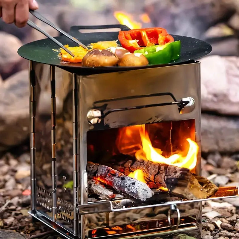 VuurKracht Compact – Faltbarer Edelstahl Holzofen für Outdoor-Aktivitäten | Brehn