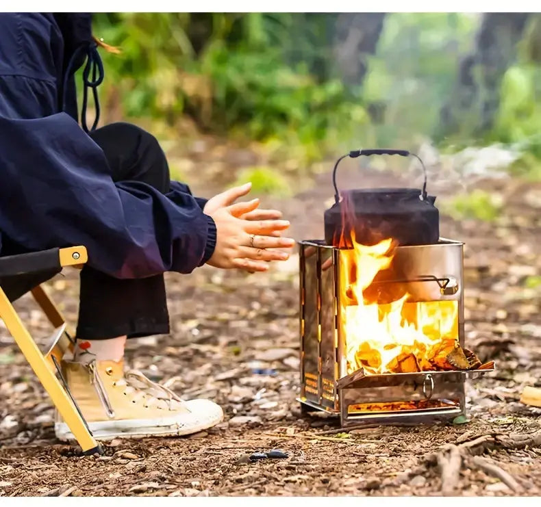 VuurKracht Compact – Faltbarer Edelstahl Holzofen für Outdoor-Aktivitäten | Brehn