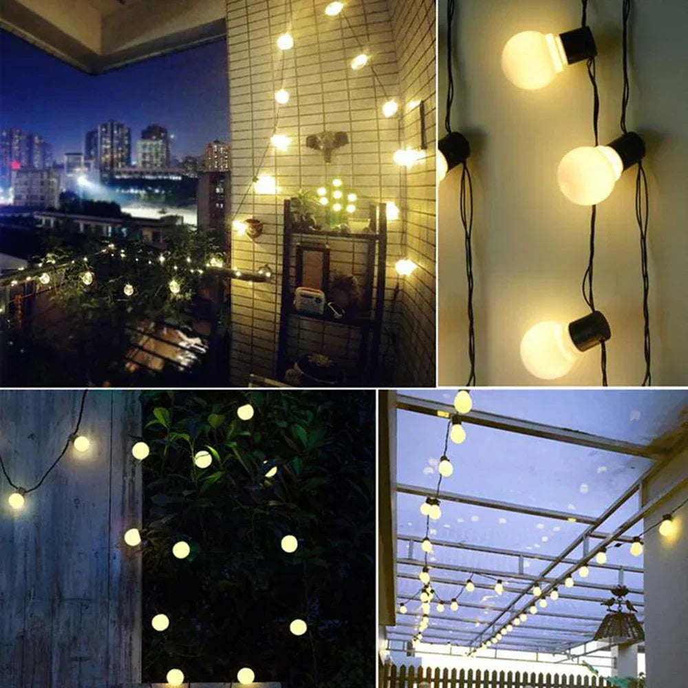 Wasserdichte Lichterkette für den Außenbereich – Solar-Gartenbeleuchtung für Balkon und Terrasse