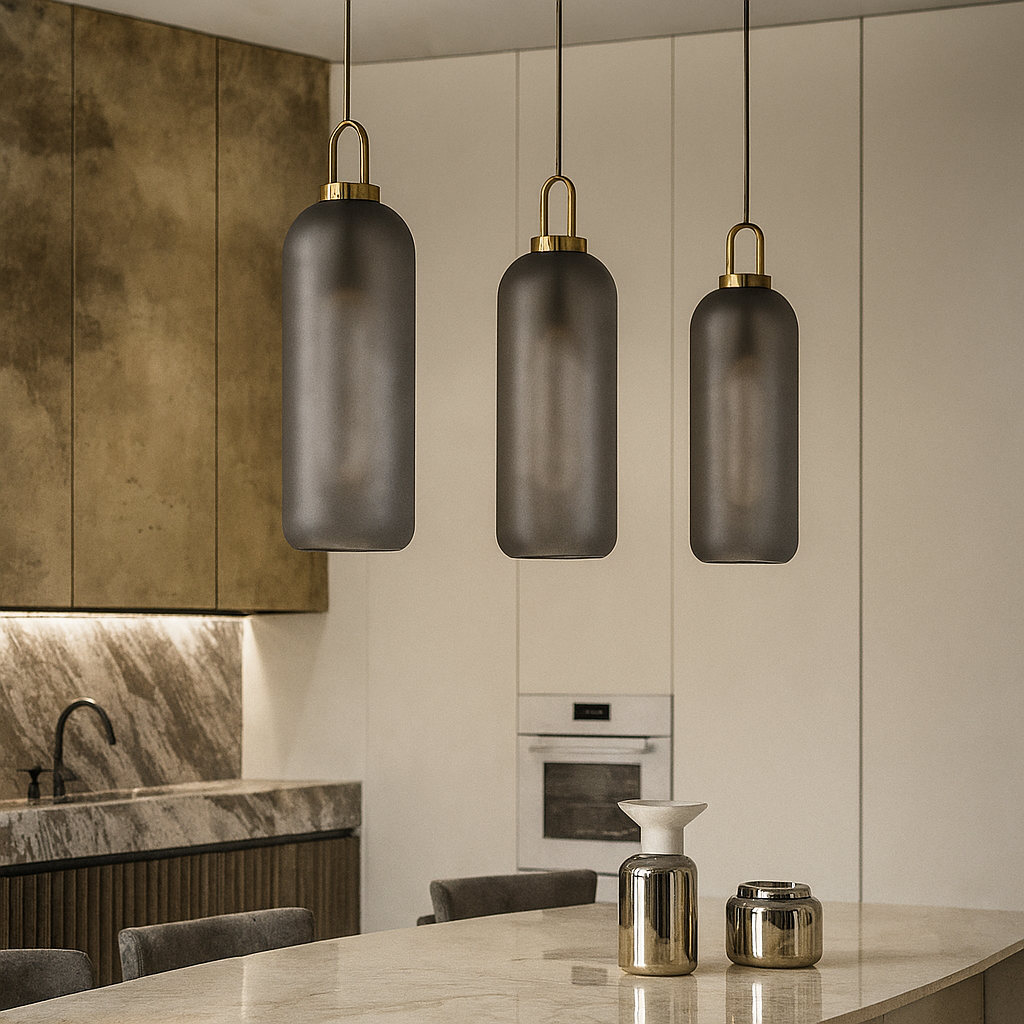 Rauchglas Pendelleuchte – Industrie-Deckenlampe für Küche, Esszimmer & Wohnzimmer | Brehn