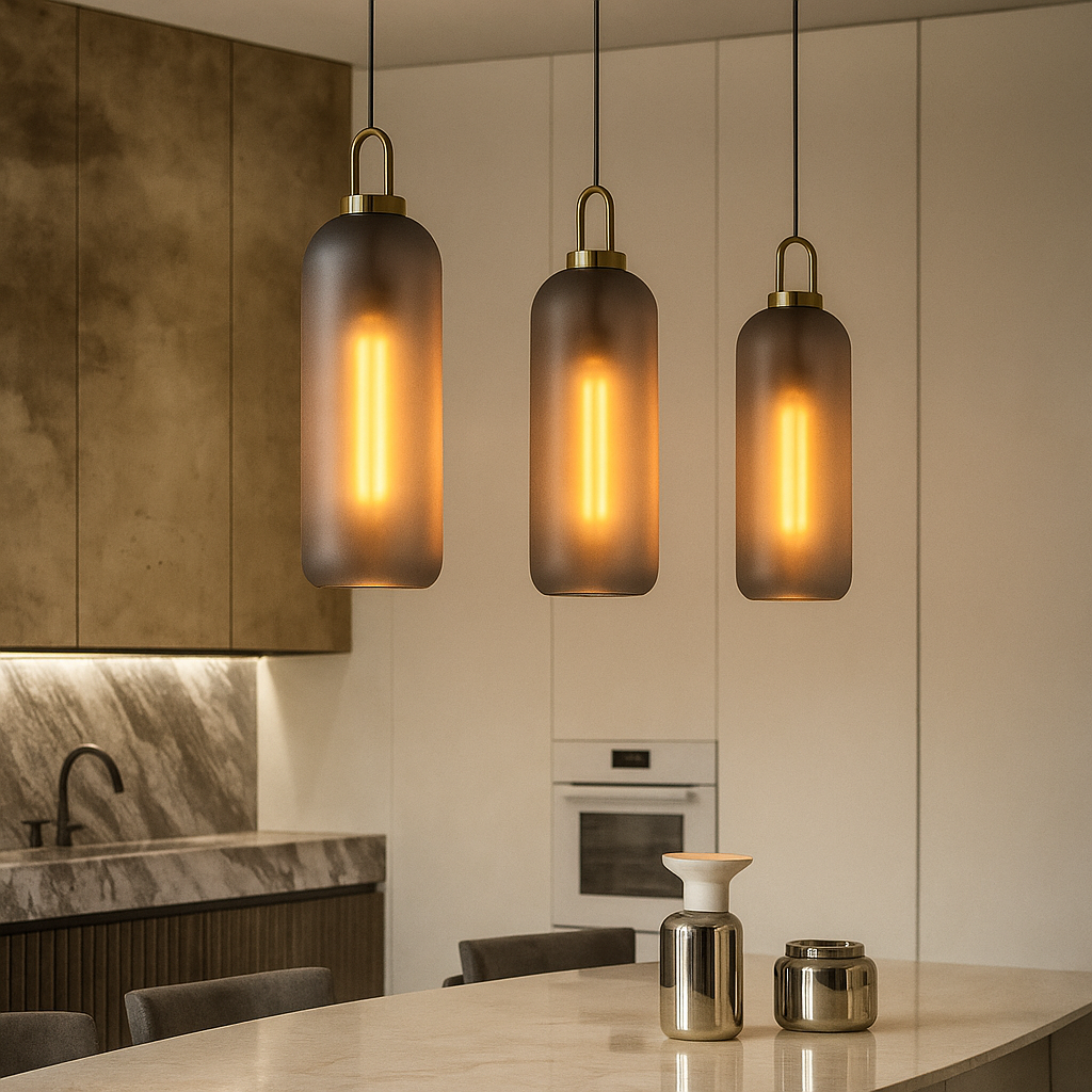 Rauchglas Pendelleuchte – Industrie-Deckenlampe für Küche, Esszimmer & Wohnzimmer | Brehn