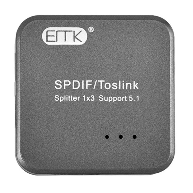 Brehn | EMK 1 Eingang 3 Ausgang Digitaler Optischer Audio SPDIF Toslink Splitter Adapter (Silber Grau)