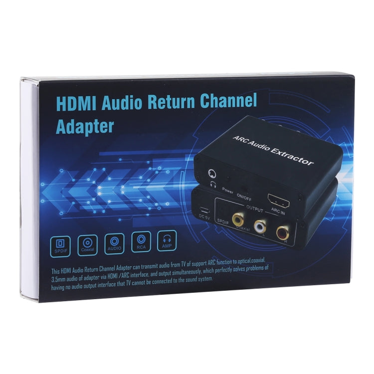 Brehn | 192KHz ARC Audio Extractor HDMI ARC zu SPDIF + Koaxial + L/R Converter Audio Rückkanal Adapter