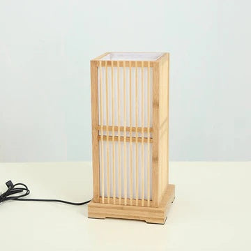 Tatami Japanische Nachttischlampe mit Holz-Bambusschirm | Brehn