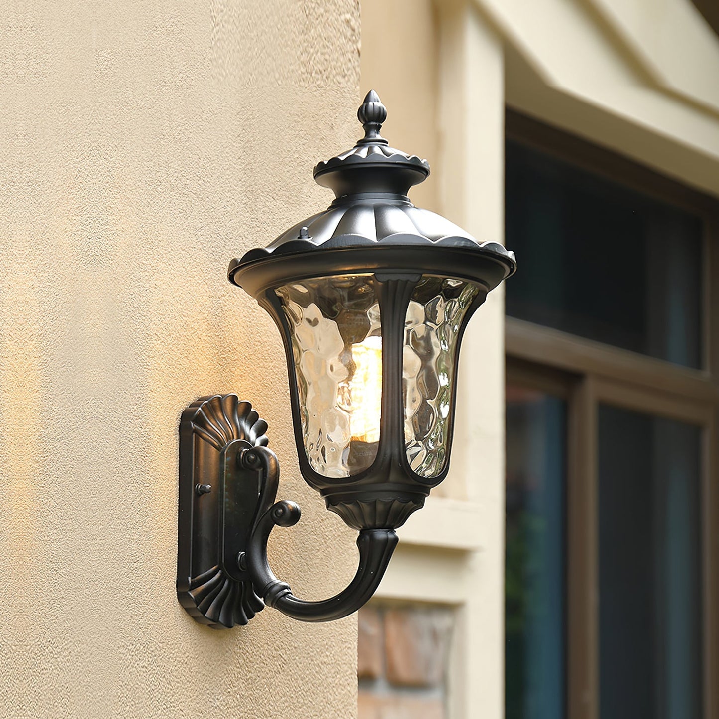 Brehn | Wasserdichte Retro Außenwandlampe Milchglas